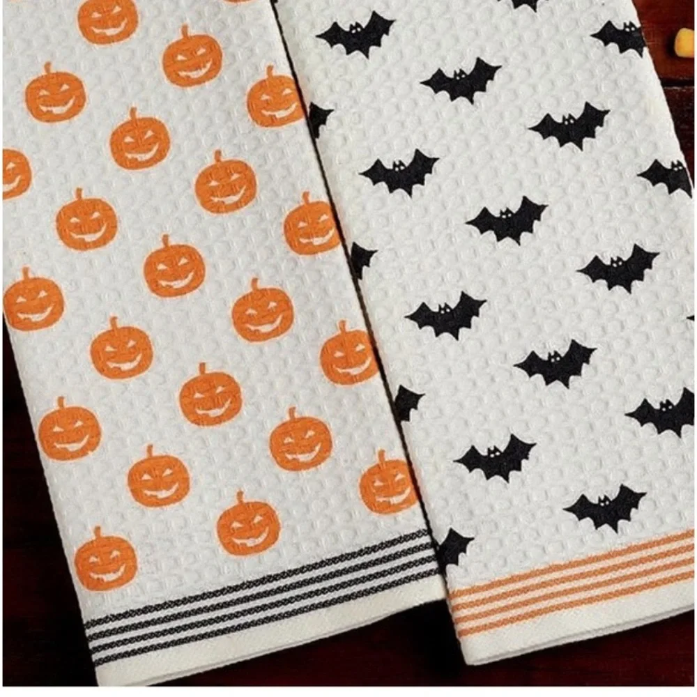 Halloween Dishtowels - set of two - Picture 1 of 1